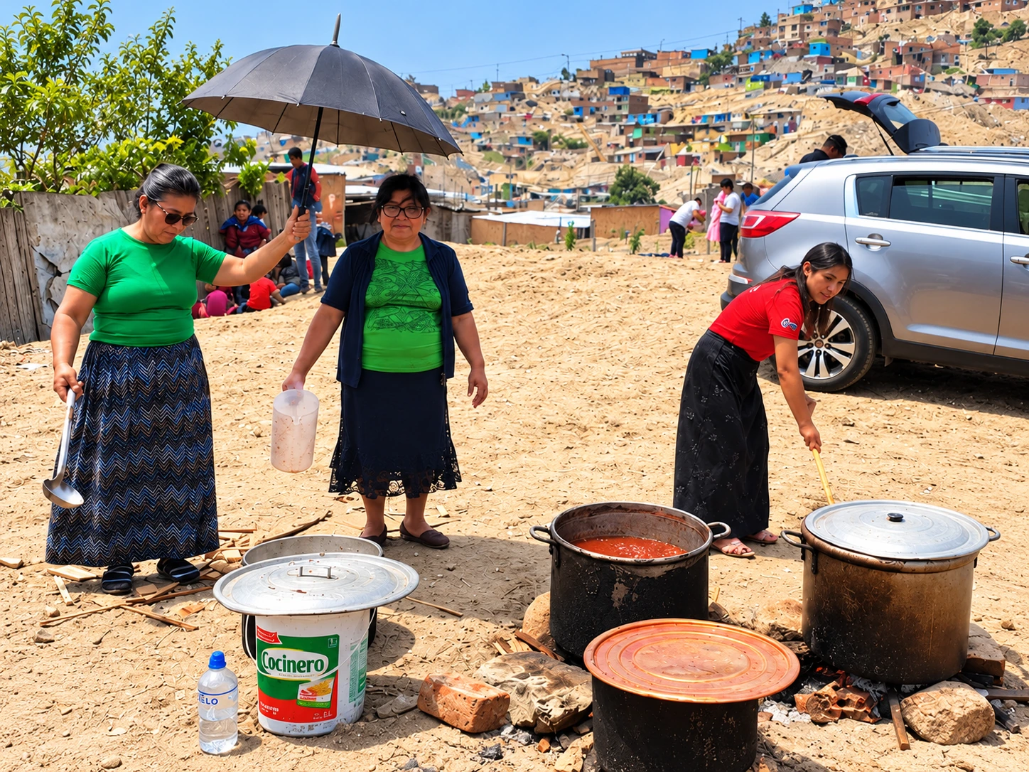 Preparación de alimentos para una actividad solidaria